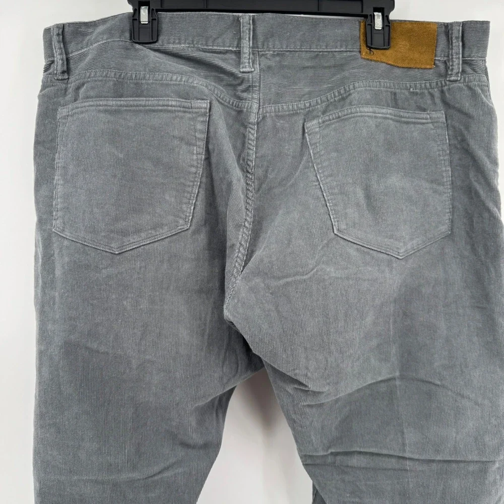 Todd Snyder Mens Slim Fit Corduroy Pants 38x32 Charcoal Grey Stretch 5-Pocket
